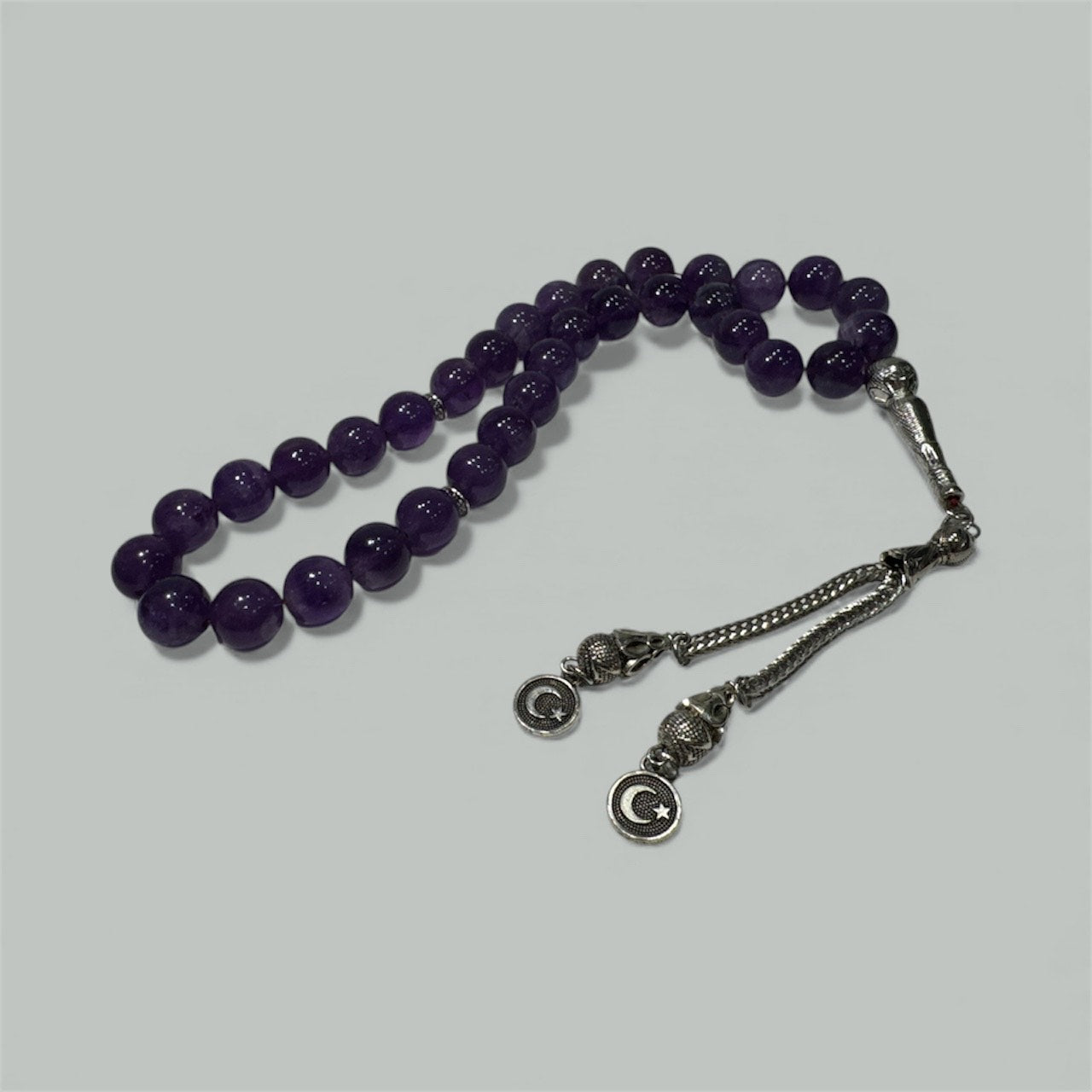 Premium Amethyst Prayer Beads (Tesbih) – 94g Pure Natural Crystal from Turkey