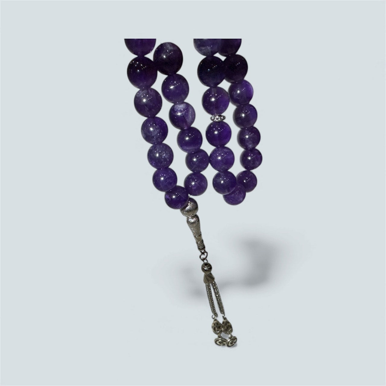Premium Amethyst Prayer Beads (Tesbih) – 94g Pure Natural Crystal from Turkey