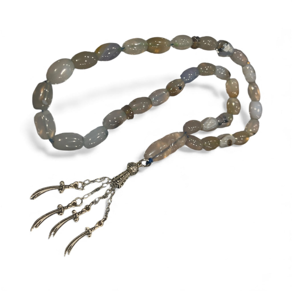 Genuine Multi-Color Akik Yamani Agate Tasbih (60g)