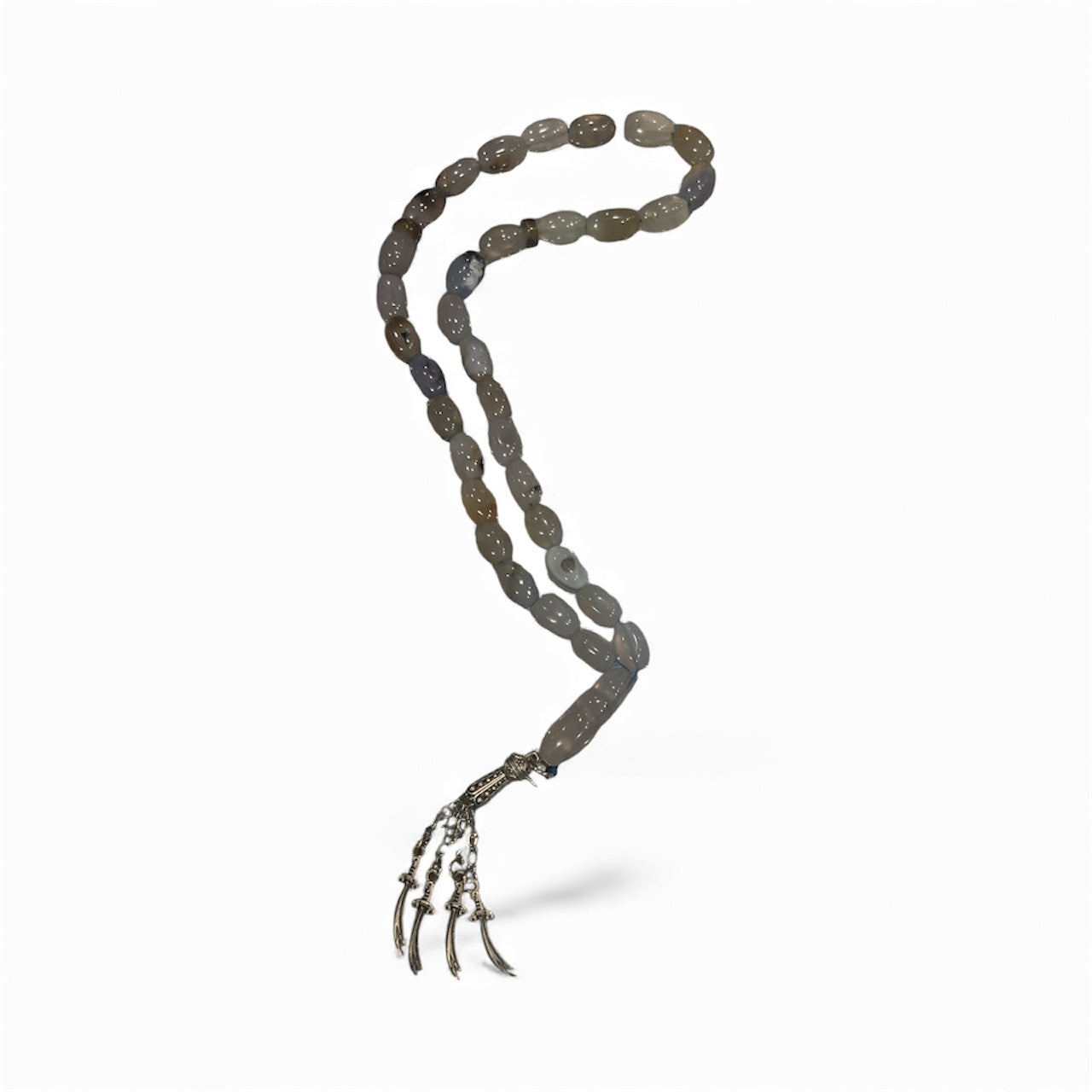 Genuine Multi-Color Akik Yamani Agate Tasbih (60g)