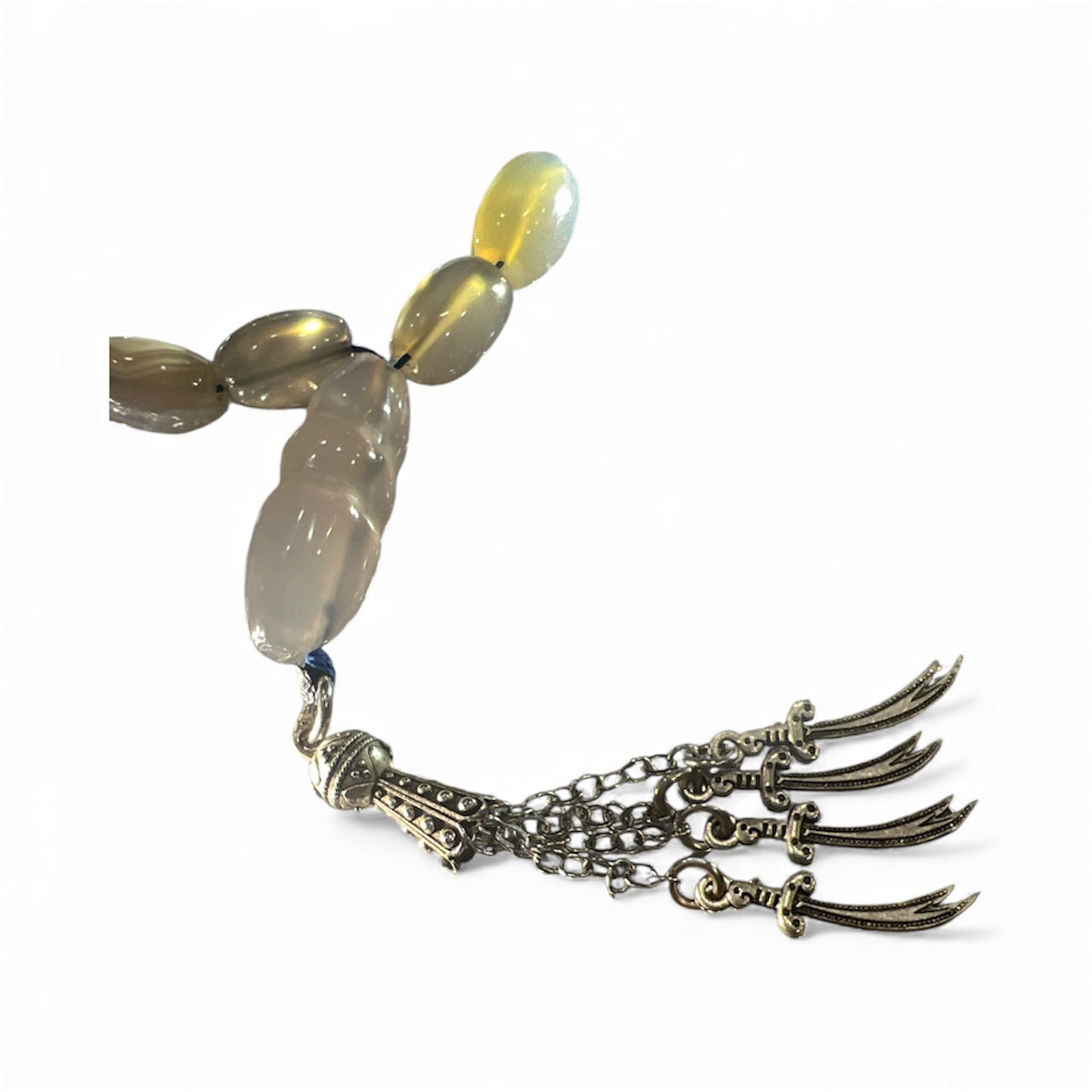 Genuine Multi-Color Akik Yamani Agate Tasbih (60g)